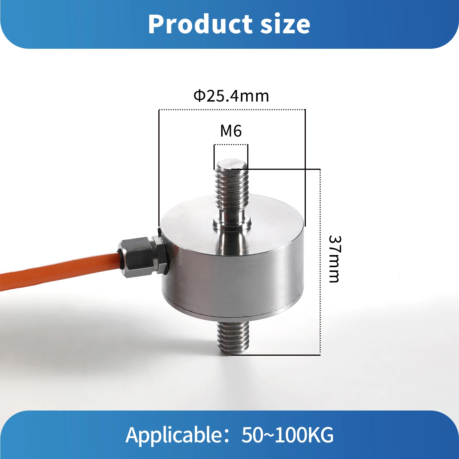 Imagem -06 - Mini Load Cell Force Peso Sensor Tension Compression Force Fole tipo Precisão 0.02 Stainless Steel With 3m Cable