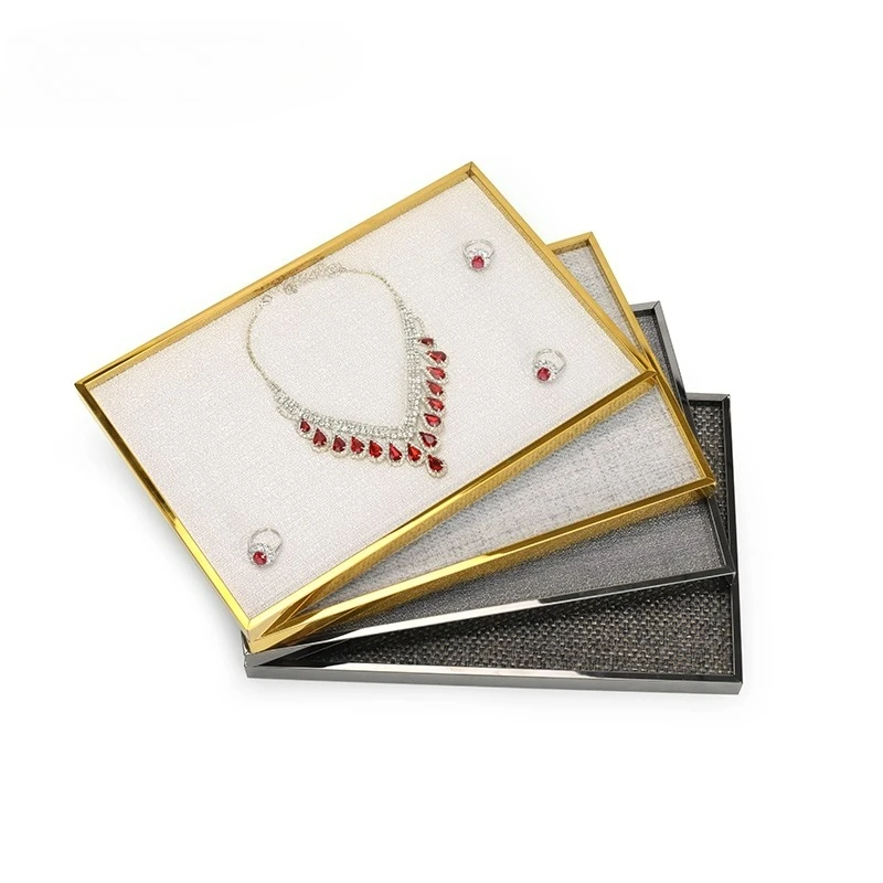 

Jewelry display tray, high-end metal linen necklace, ring, photography display tray, jewelry viewing and arrangement