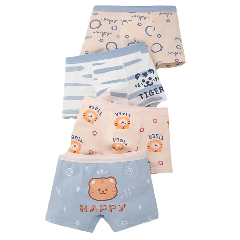 Sous-vêtements en coton pour enfants, boxeurs de voiture de dessin animé coréen pour garçons et adolescents, culottes à carreaux, shorts mignons pour garçons de 2 4 8 12 14 ans, 2023