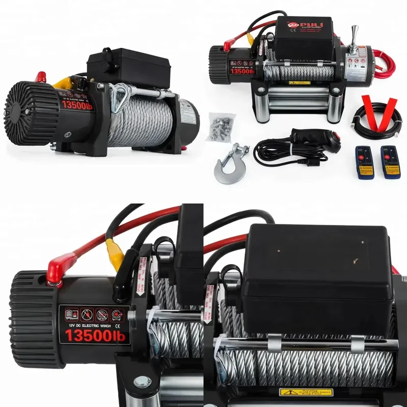 for 12V 4x4 Electric Recovery Winch 13500lb Steel Cable Two Remotes Off Road Truck SUV ATV Jeep Trailer Towing Pulling Tool
