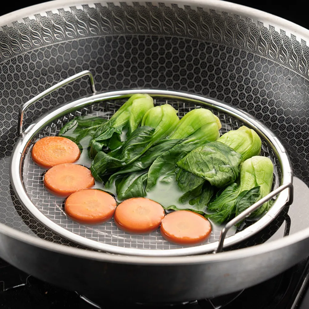 A74E-Kitchen Oil Filter Pan Stainless Steel Frying Oil Filter Pan Fine Mesh Filter Basket Frying Grill Food Tools