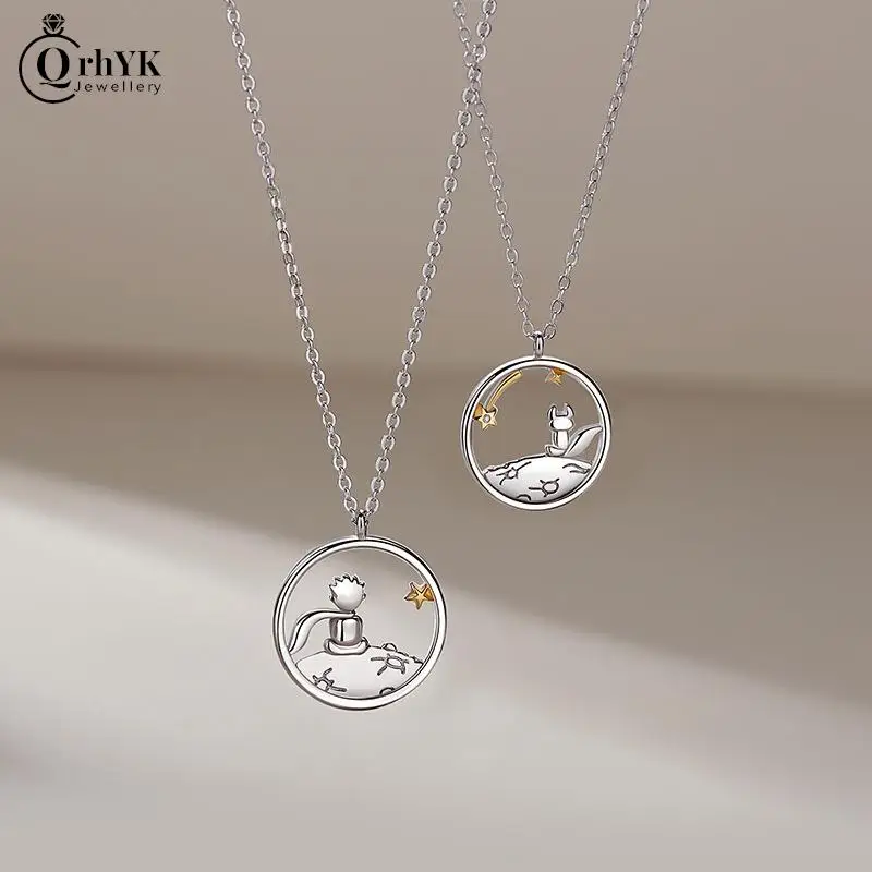 1PC Fashion Couple Prince Little Fox Pendant Personality Necklace Valentine\'s Day Anniversary Gift Jewelry