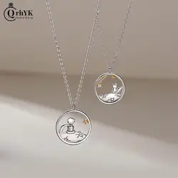 1PC Fashion Couple Prince Little Fox Pendant Personality Necklace Valentine's Day Anniversary Gift Jewelry