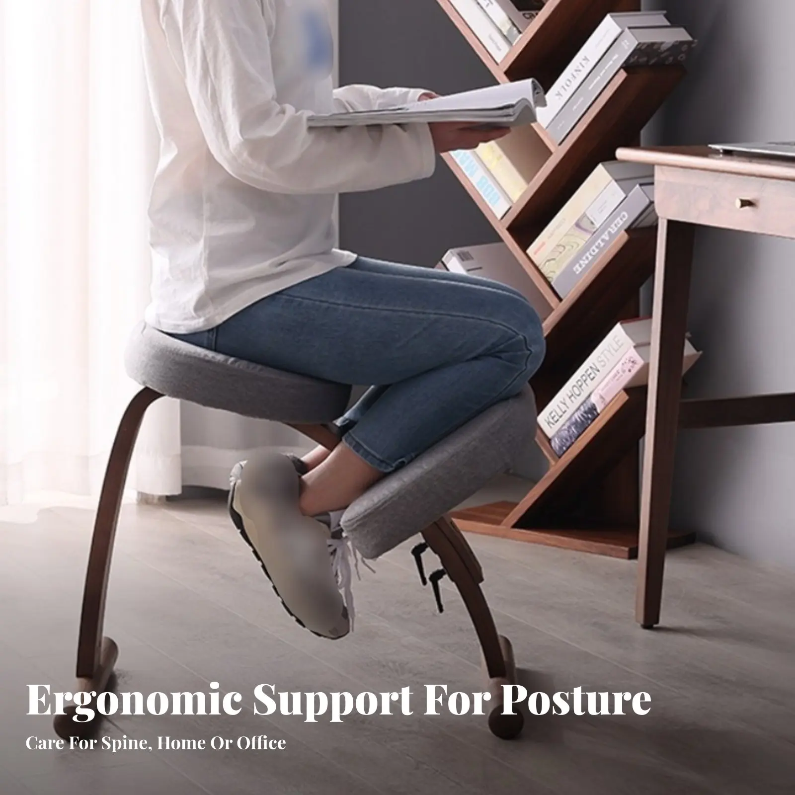 

Регулируемый стул для работы на коленях: Долговечный комфорт, офисная мебель, толстые мягкие подкладки, мобильные ролики для детей