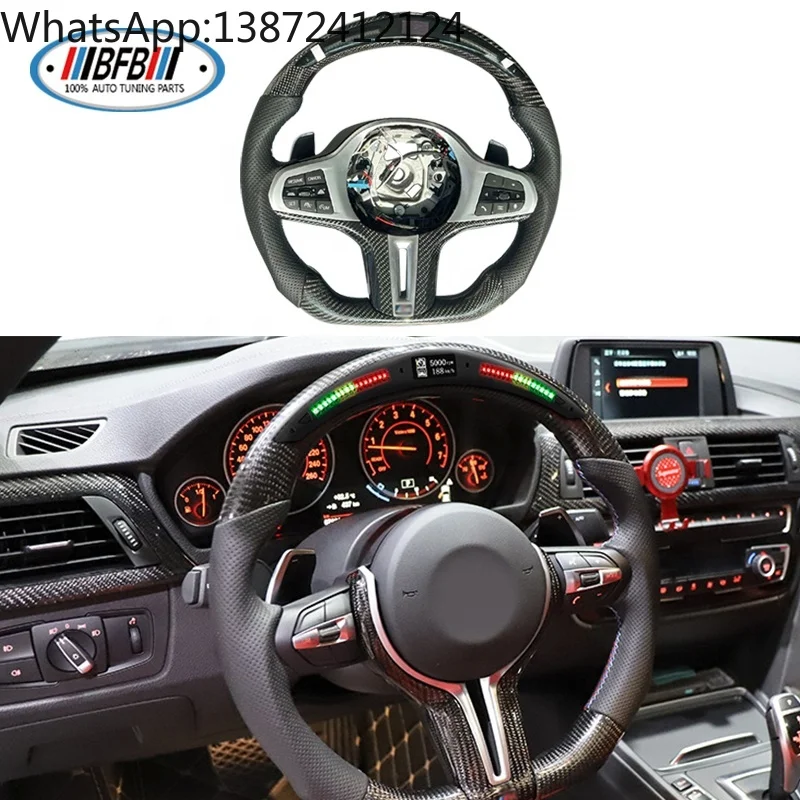 

Real Carbon Fiber Steering Wheel LED Customized Steering Wheel for BMW G02 G05 G06 G14 G15 G16 G17 G20 G30 G80 G82 F92 F90 M5