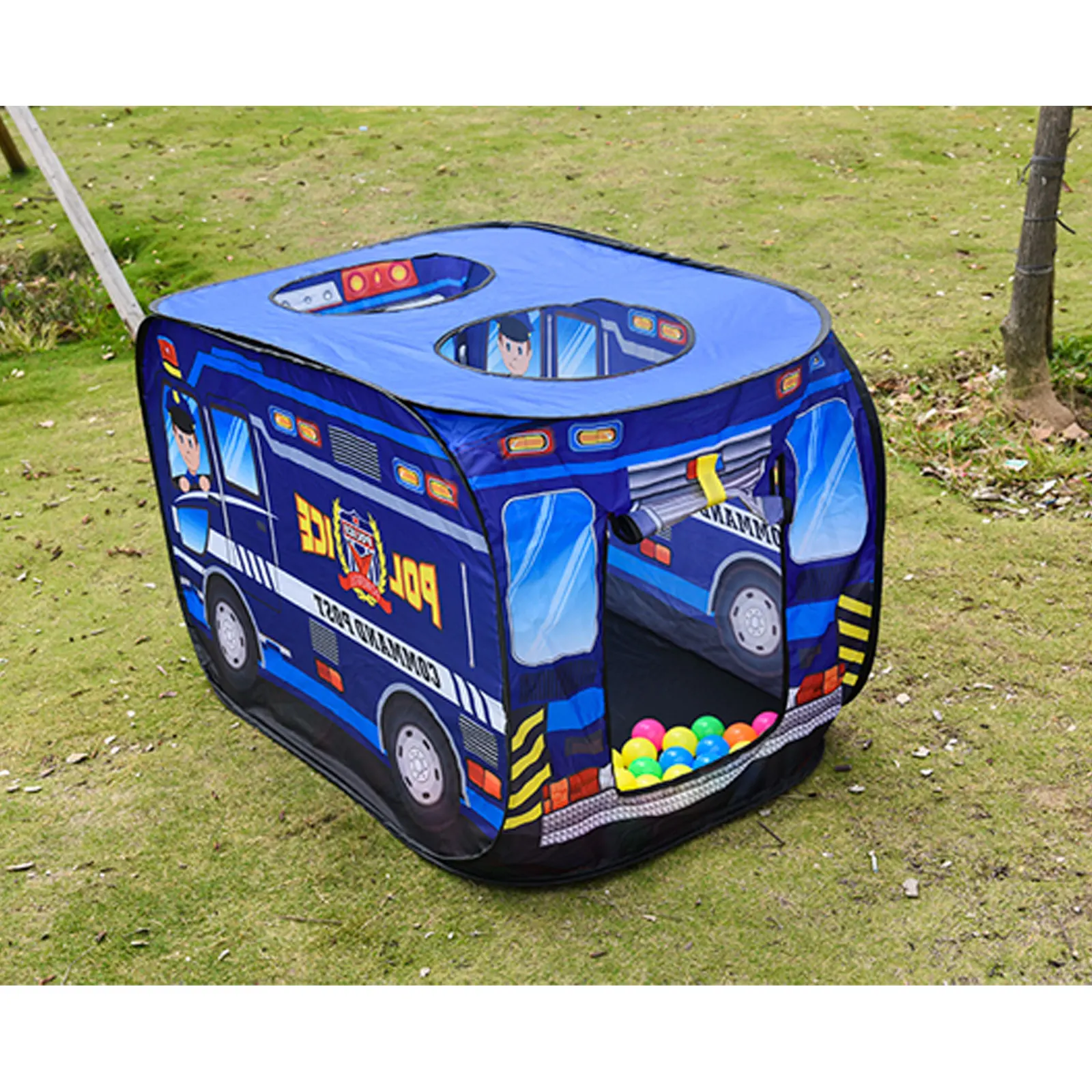 Children's car tent house  police car indoor and outdoor game house with sunroof toys