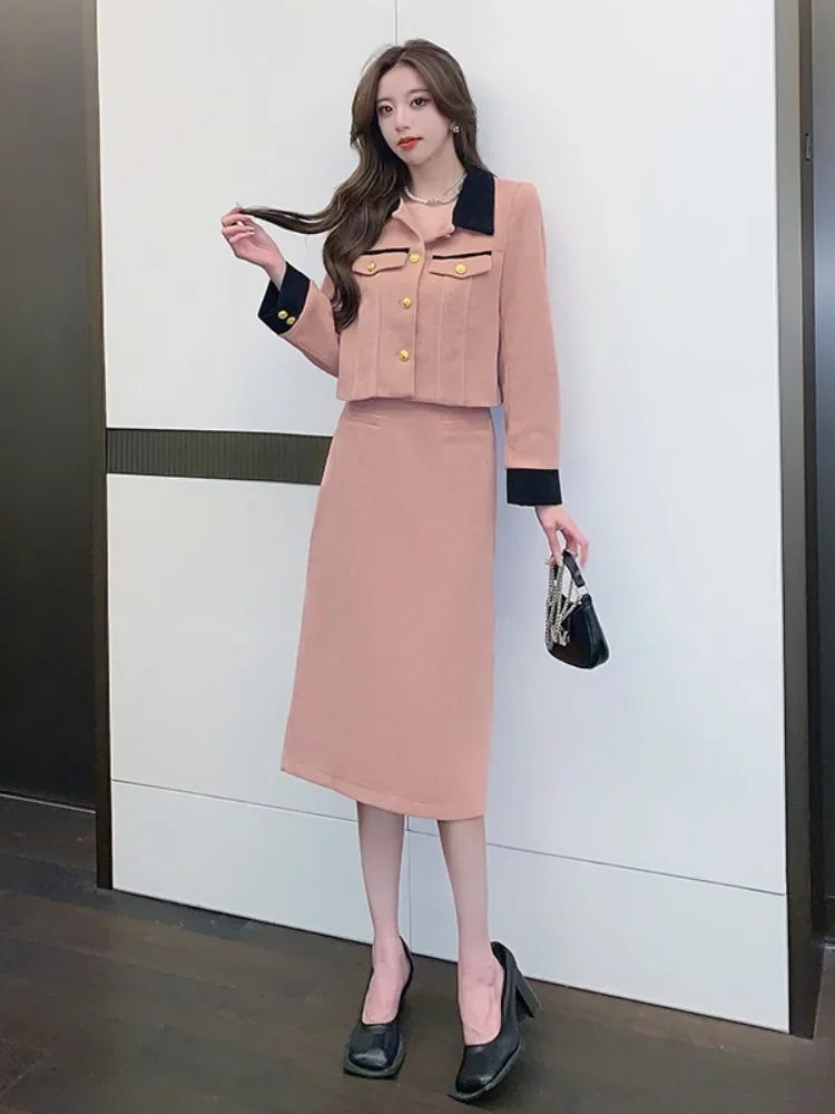 

UNXX Short Coat and Skirt Women's Two-piece Set: Early Autumn Winter 2024 New Elegant Fashion Outfit Refined Spring High Quality