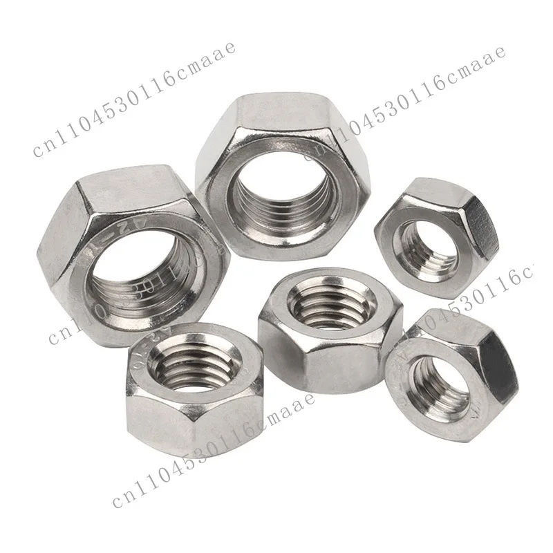 Stainless steel hexagonal nut 304/316/201 hexagonal nut screw cap hand screw nut factory wholesale M3-M64