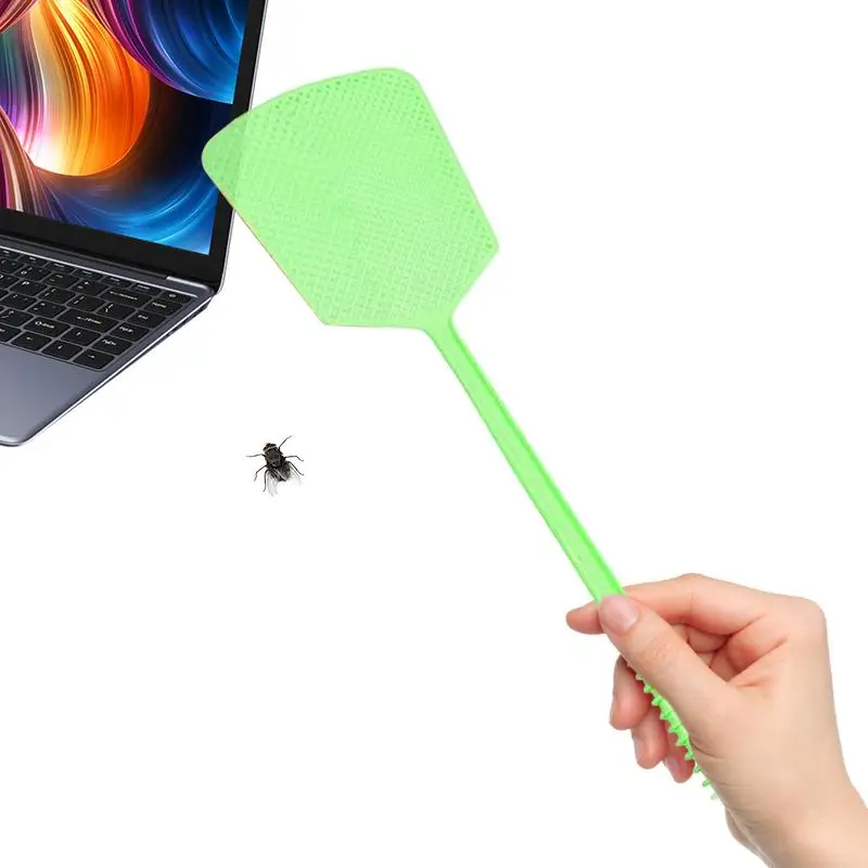 

Strong Manual Fly Swatter Vibrant Colorful Fly Racket Durablle And Flexible Long Handle Adjustable Plastic Fly Killing Gadget