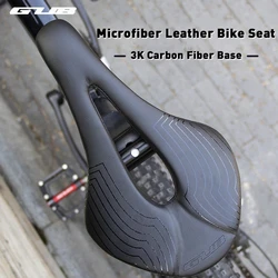 GUB UltraLight Bicycle Saddle Microfiber Leather 3K Carbon Fiber Base Titanium Alloy Seat Bow Hollow MTB Road Bike Seat Cushion