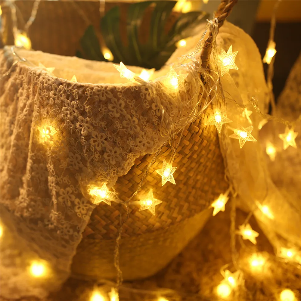 

1.5M/3M/6M/10M Star String Lights Fairy Lights for Bedroom String Battery Powered Wedding Party Valentine's Day EID Mubarak