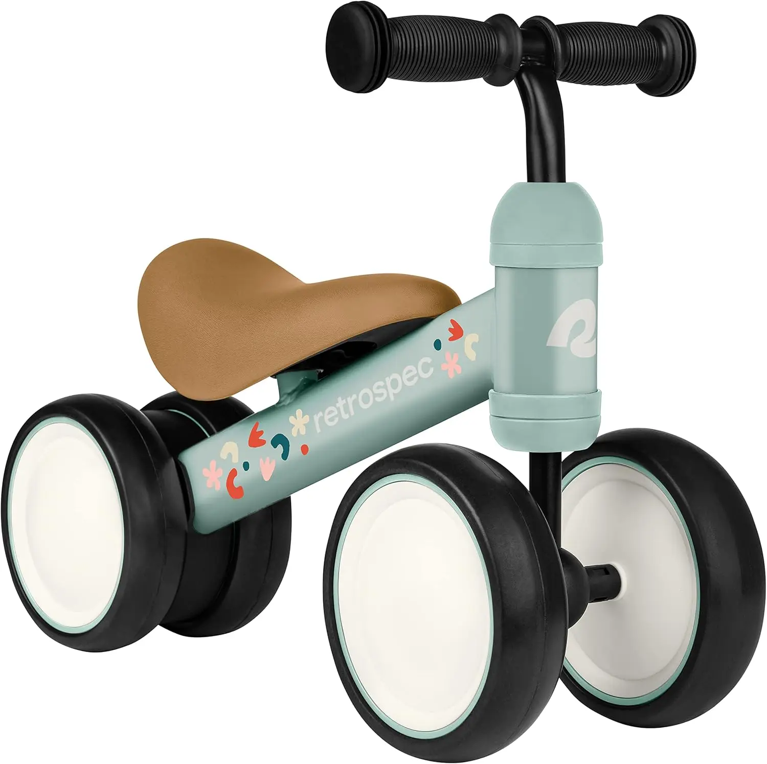 Andador de cuatro ruedas para bebé, bicicleta de equilibrio para niños de 12 a 24 meses, regalo de primer cumpleaños, juguete de bicicleta para niños pequeños de 1 año