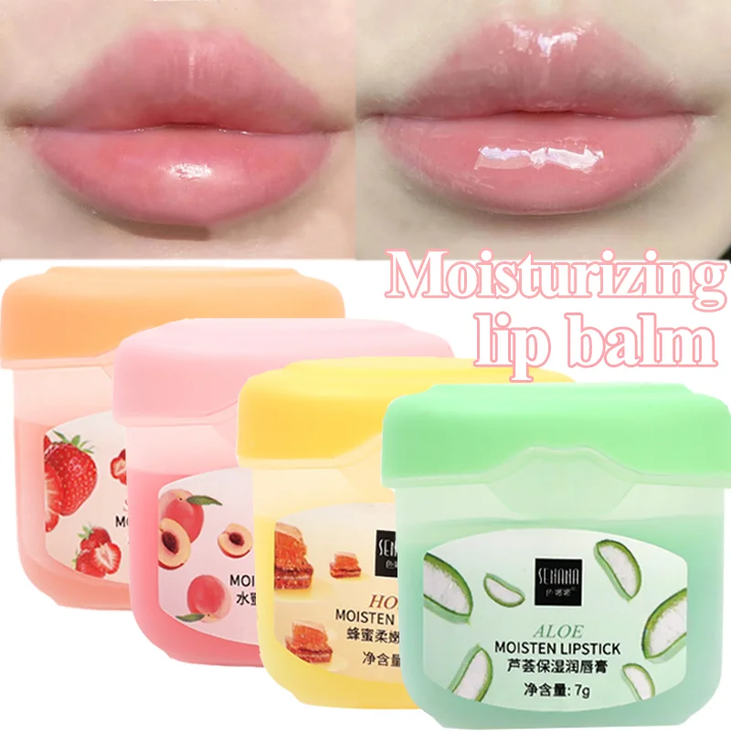 Honey Aloe Lip Balm Jelly Moisturizing Anti-Cracking Exfoliating Lip Cream Repairing Remove Dark Dead Skin Lips Care Cosmetic