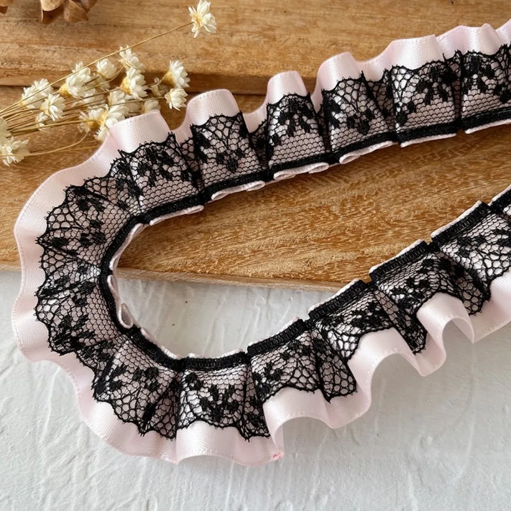 

3meters Lace Ribbons Trim Handmade High-Grade Ruffled Farbic Trim Pleated Garment Dress Hem Sewing Material Lace Accessories