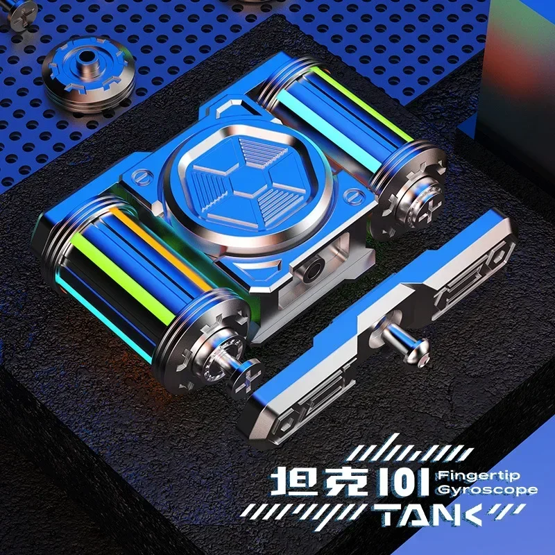 Tank 101 Metal Edc Cut Finger Fidget Toy  Spinner Black Technology Decompression Artifact Boy Play Toy Creative Gift Fidget Toy