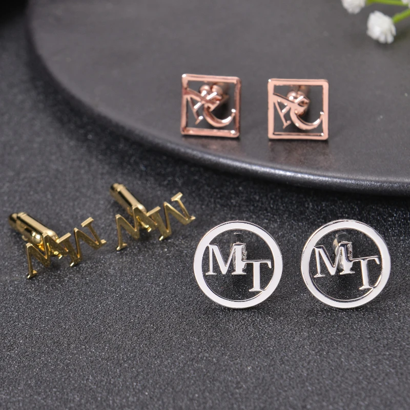 Customized Personalized Name First Letter Cufflinks Groom Wedding First Letter Cufflinks Jewelry Gifts