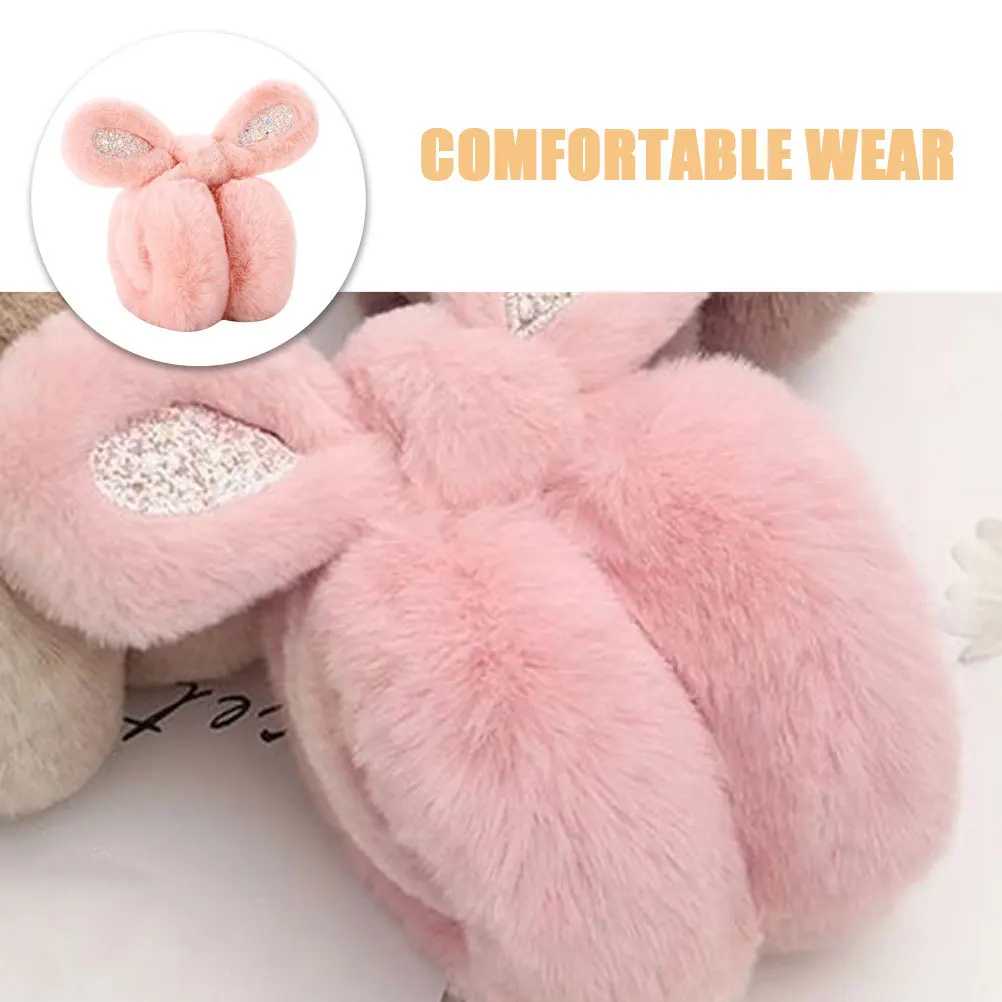 Shiny Sequin Rabbit Muffs For Kids Comfortable Windproof Winter Ear Warmers Children Ear Covers Reusable Gift