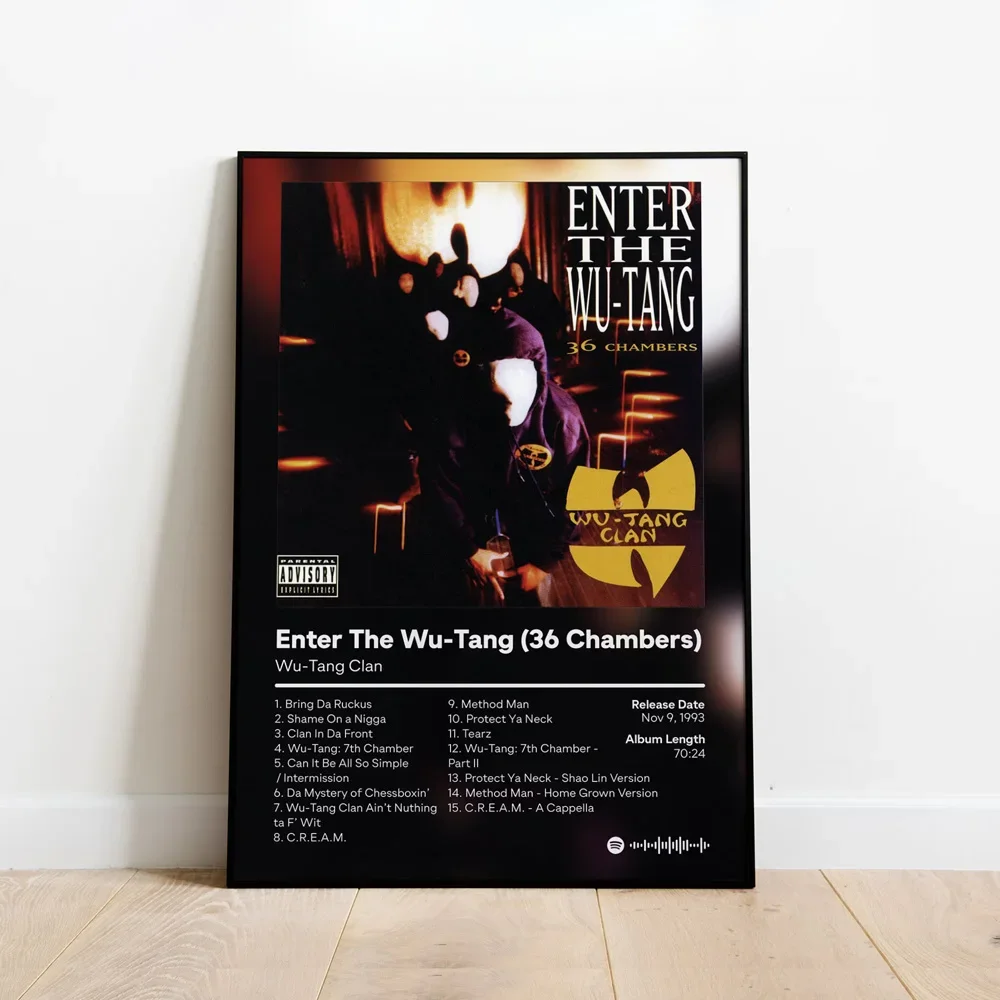 Impresiones de carteles W-Wu-T-Tang Clan 36 cámaras entrar portada de álbum de música cuadro artístico de pared lienzo pintura sala de estar decoración del hogar