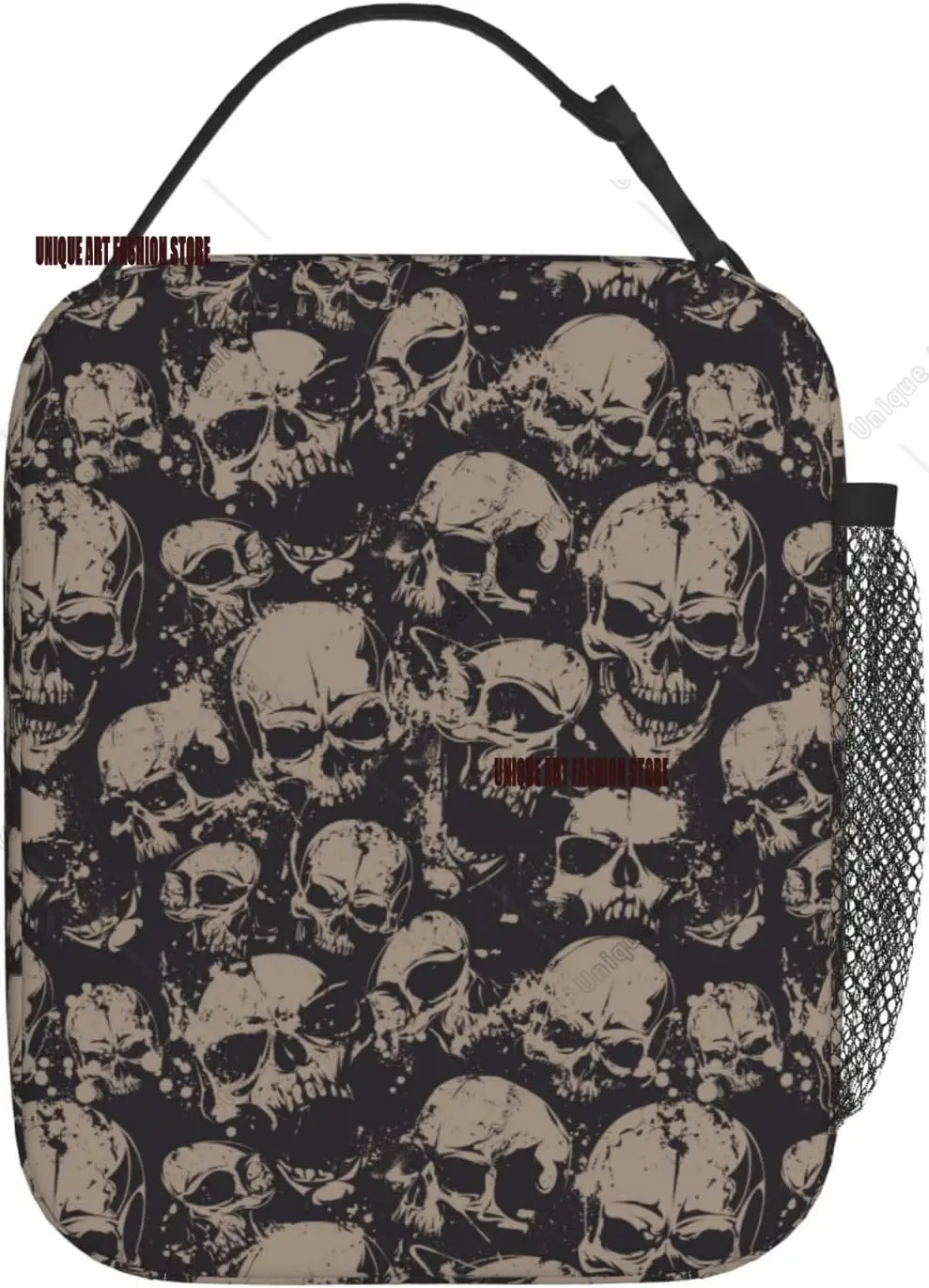 

Human Skull Skeleton Funny Halloween Insulated Lunch Bag Portable Reusable Zipper Lunch Box Work Picnic Travel Camping