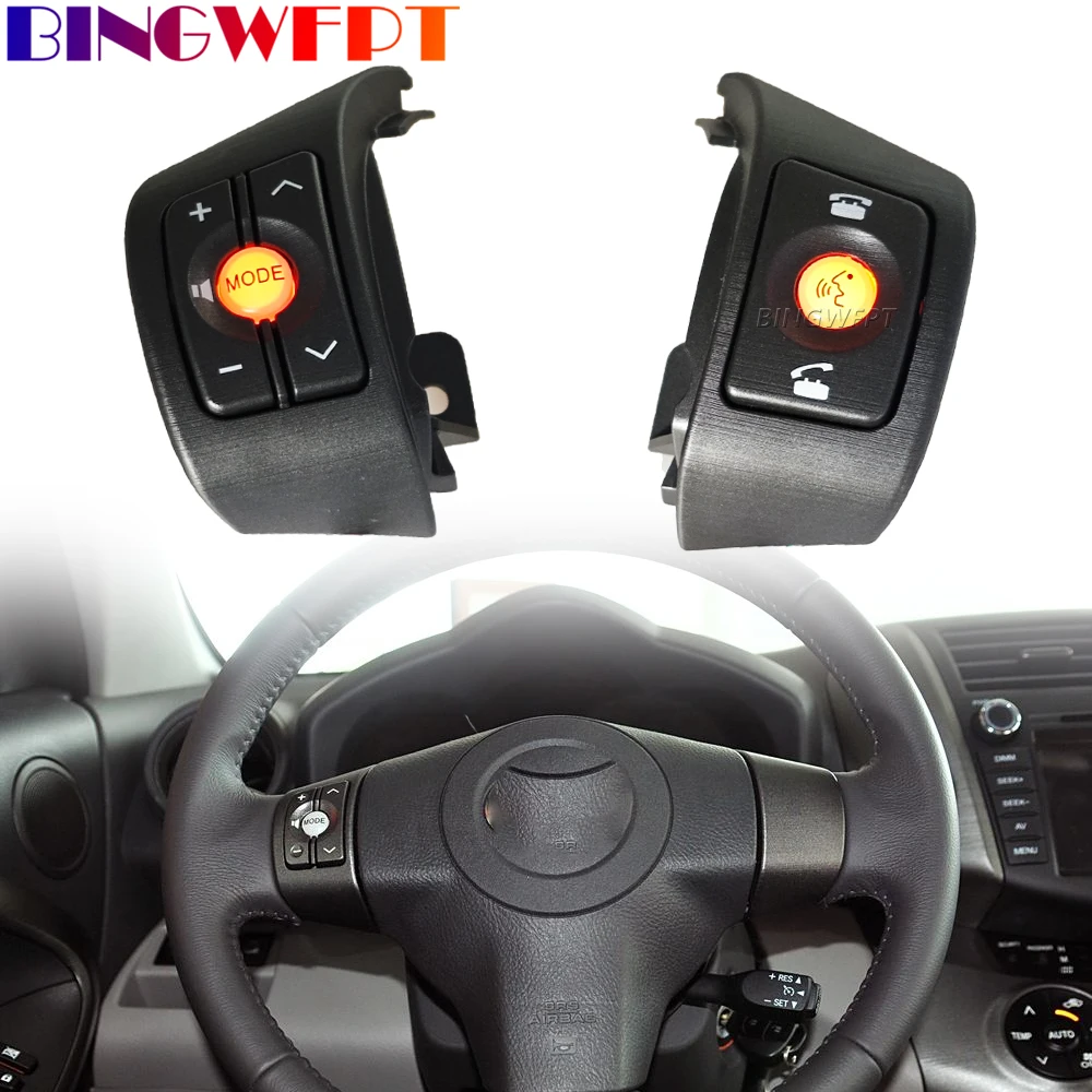 

With Wire and Backlight Steering Wheel Audio Control Switches Button For Toyota Rav4 RAV4 XA30 ACA30L 2006-2008 84247-42030
