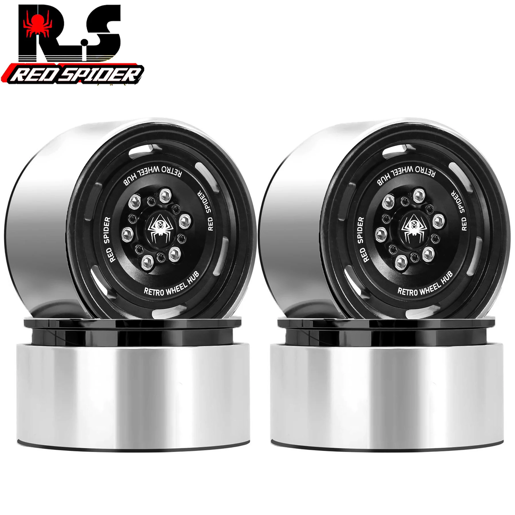 RC MOZA Negative OffSet Aluminum 1.9 Inch Wheel Rim 4PCS for 1/10 RC Crawler Car Axial SCX10 RR10 Wraith TRX4 TRX-6