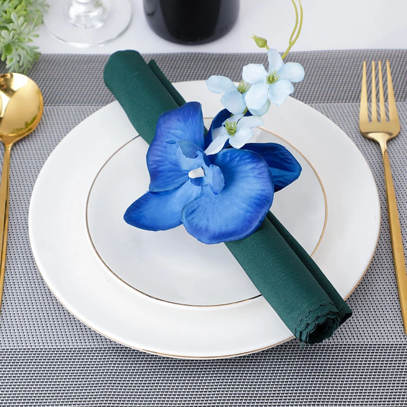 

PEANDIM Simulation Flower Napkin Buckle Creative Fabric Napkin Holder Restaurant Wedding Party Banquet Table Napkin Ring Decor