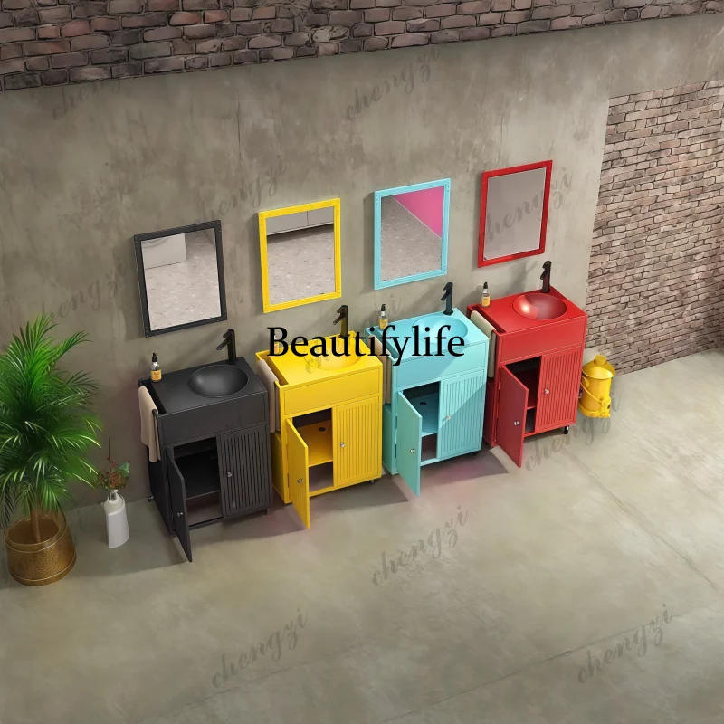 Bar creative bathroom industrial wind wash basin retro washbasin restaurant floor-to-ceiling commercial