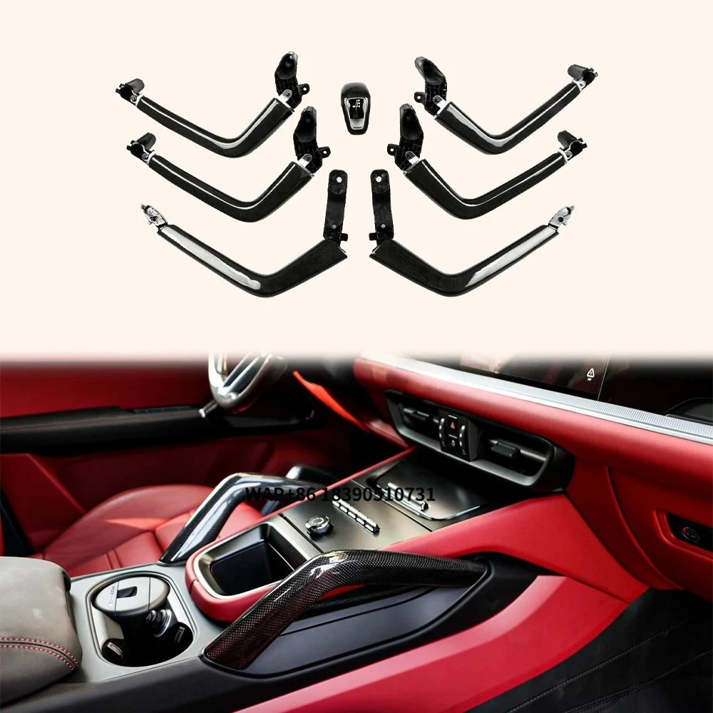 

For Cayenne 18-25 9Y0 9Y3 Carbon Armrest Door Handle Replacement 6pcs