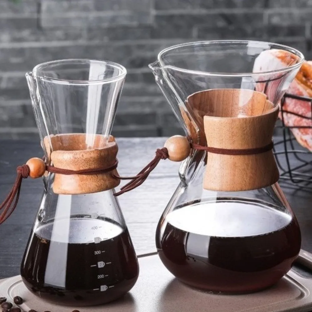 

Filter Pot Stainless Steel Coffee Pot with Filter Mesh Glass Tea Pot High-Temperature Resistant 400ML/600ML Coffeeware Daily