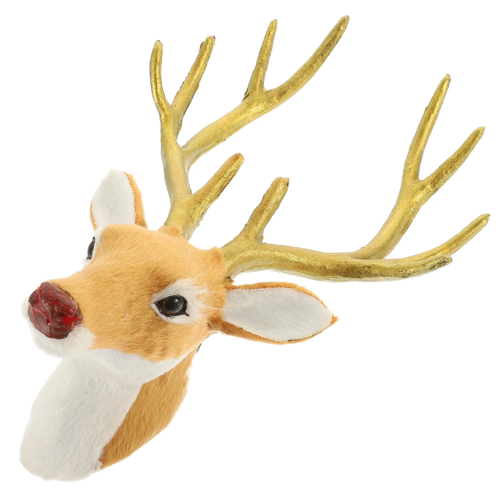 

Simulated Deer Head Christmas Photo Props Reindeer Decorations Animal Ornaments Indoor Artificial Fur Room Figurines Cabinet