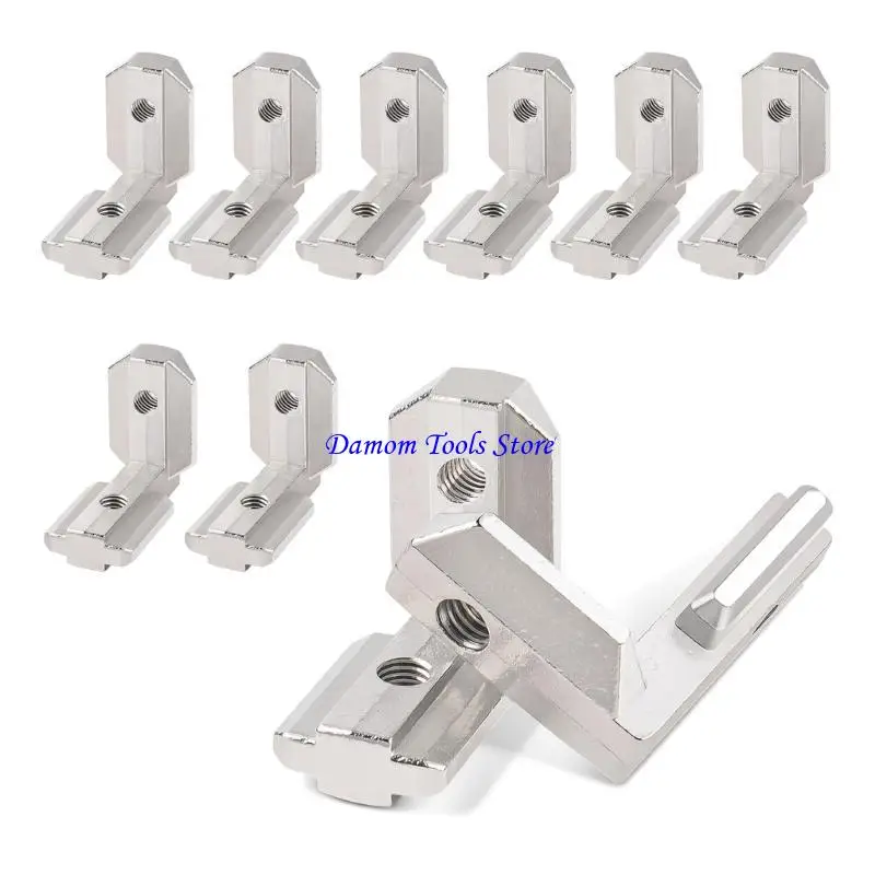 57BE أقواس التعزيز الهيكلي العملي لإطار السلسلة 10 عبوات من الفولاذ المقاوم للصدأ القوي موصلات زاوية 90 درجة #2