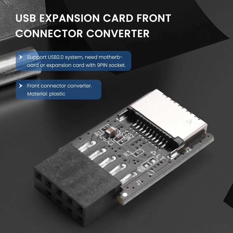 Motherboard USB2.0 9Pin To TYPE-C A-KEY Front Connector Converter USB3.2 TYPE-E Interface Header Adapter Extender Card