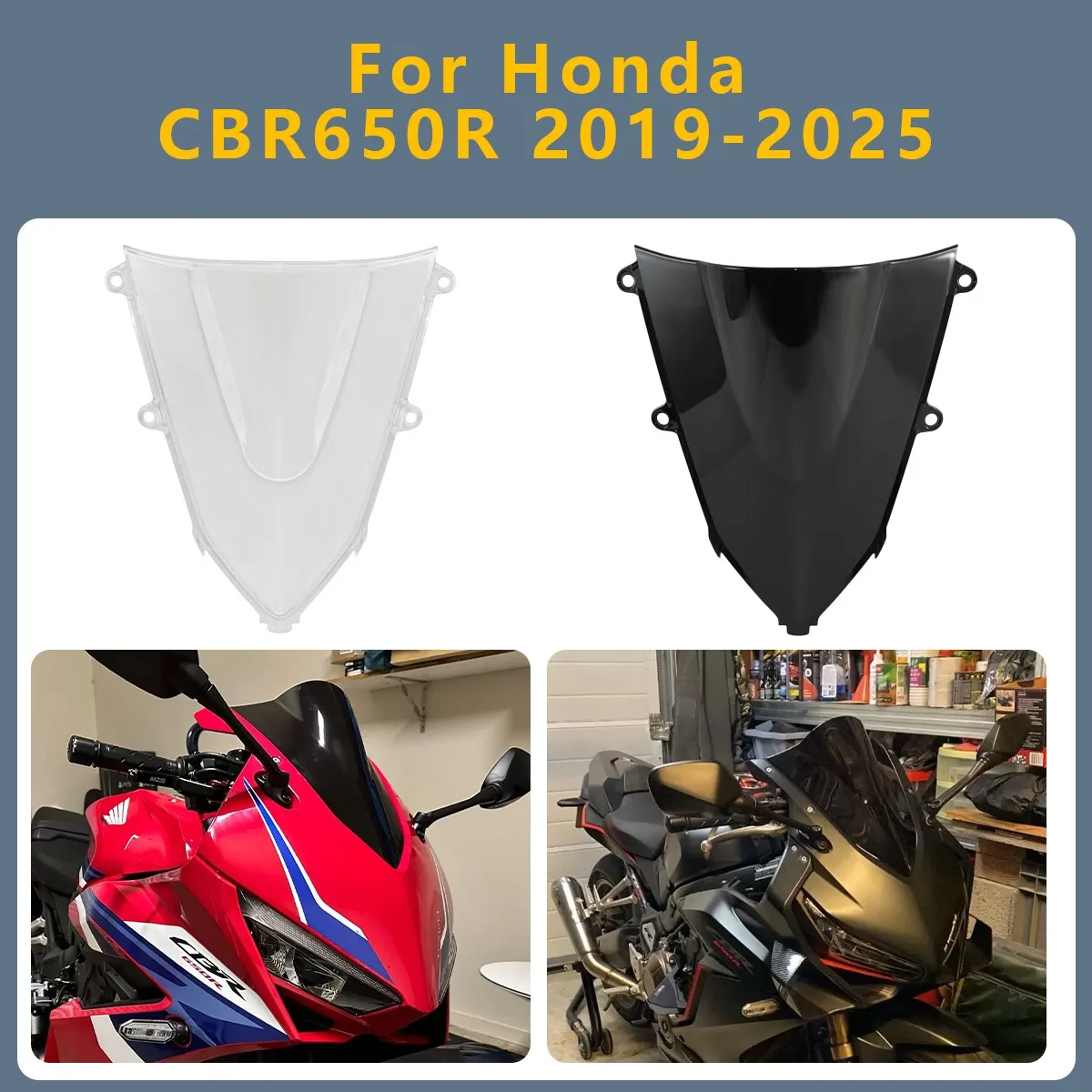

Motorcycle Wind Windshield Windscreen Wind Screen Fairing For Honda CBR650R CBR 650 R 650R 2025 2024 2019-2023 CBR-650R CBR-650
