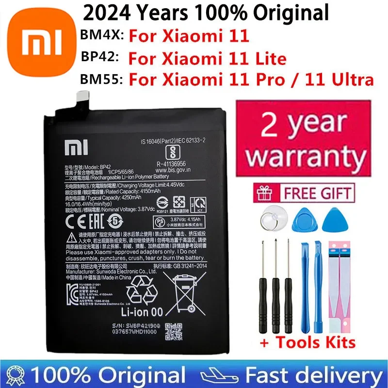 2024 Jahre Original Batterie BP42 BM4X BM55 Für Xiaomi Mi 11 Mi11 Lite / Xiaomi 11 / Xiaomi 11 Pro / Xiaomi 11 Ultra Telefon Batterien