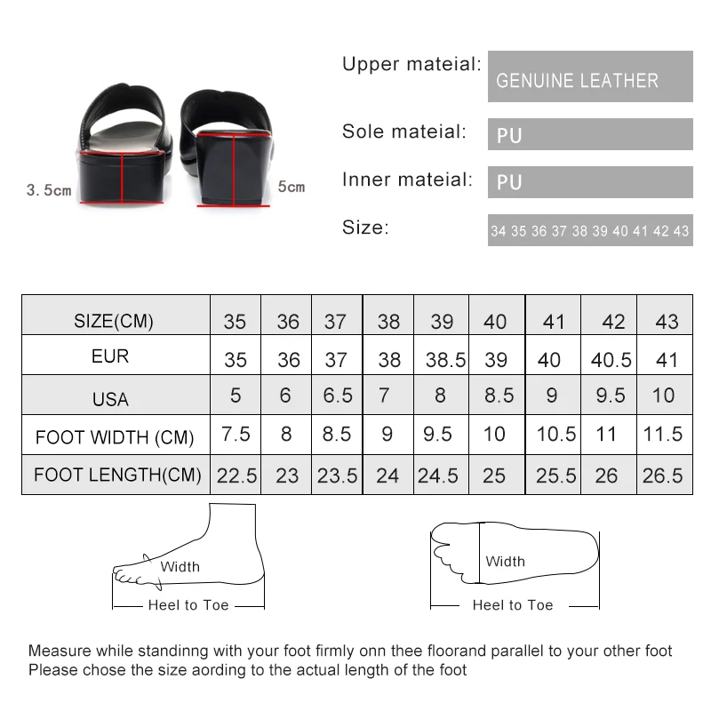 AIYUQI Women Slippers Sandals Genuine Leather Summer New Open-toe Women Shoes Slippers Big size 41 42 43 Mom Wedge Women Slides