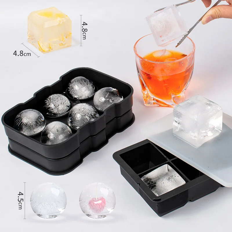 4/6/8/15 Grids Silica Gel Ice Cube Mold Large Square Ice Cube Ice Cube Mold DIY Ice Maker Cube Tray Ice Cube Tray