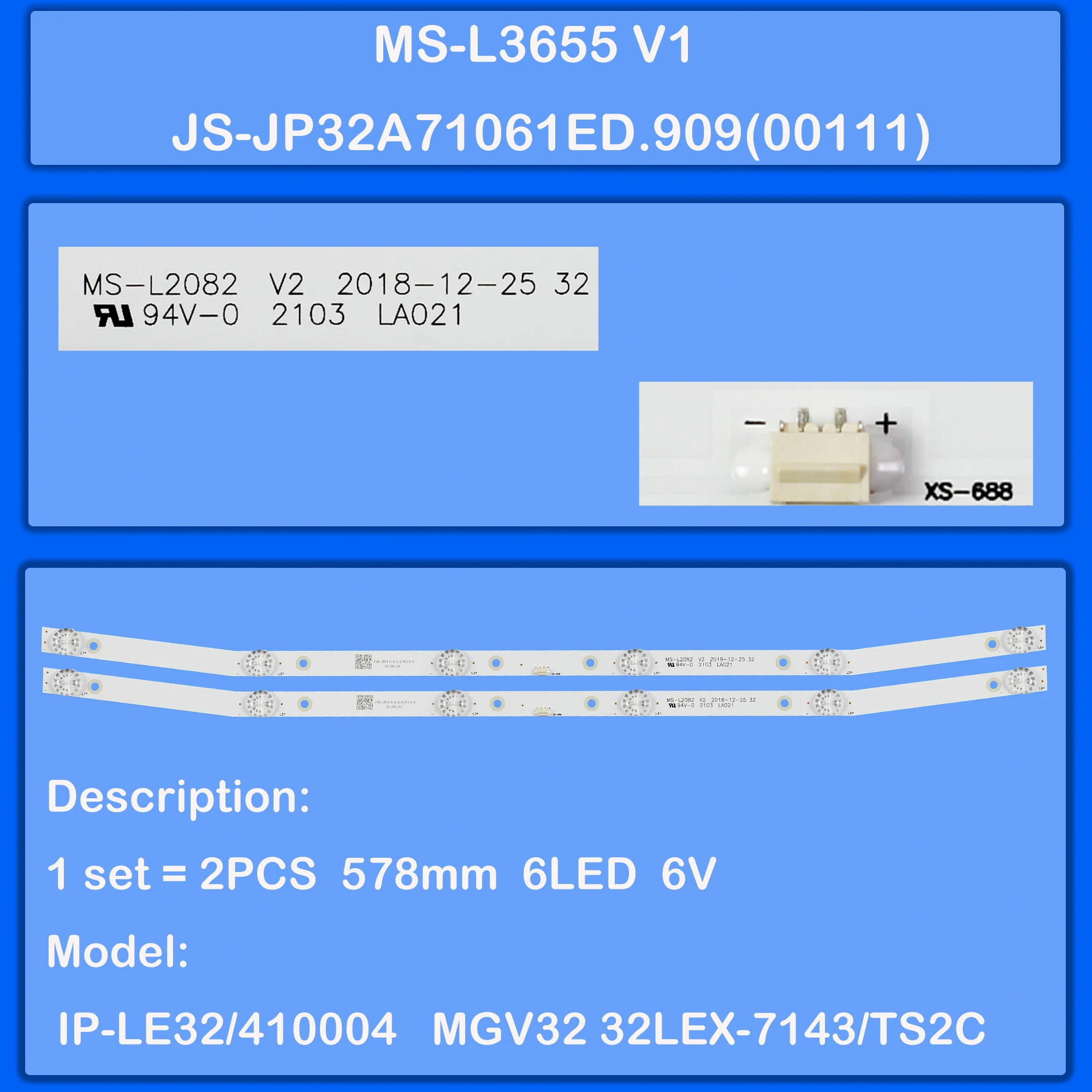 

Лента светодиодной подсветки для DM-LED32MQ10 ETV3217 EX-32HT011B EX-32HS013B ELEFW328X ELST3216H LE-32GT7-B4 32DH5502 32DHT5000 32FJ110