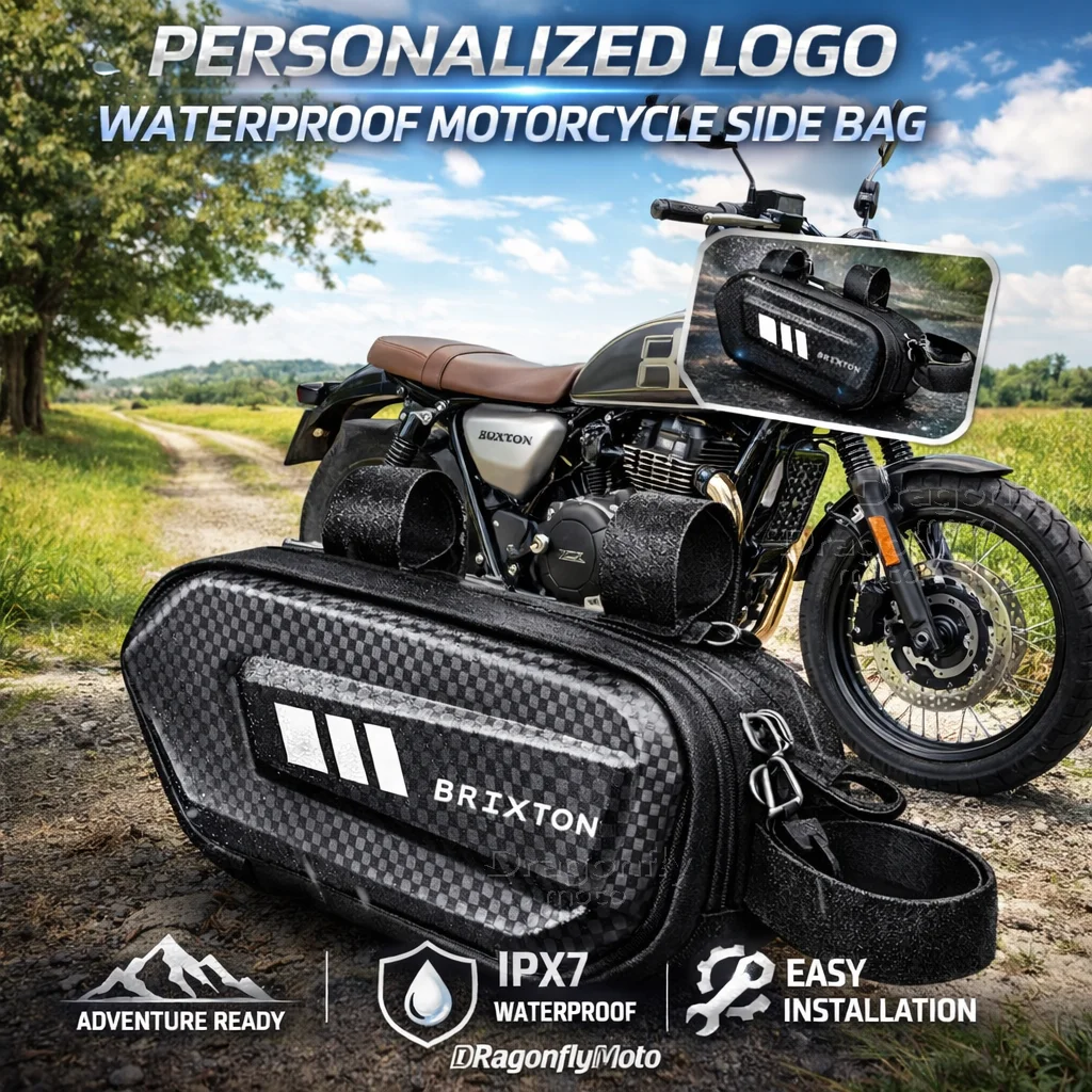 

For Brixton Cromwell 125 250 1200 Crossfire 500 Storr Motorcycle Side Bag Personalized Logo Waterproof Hard Shell Saddlebag