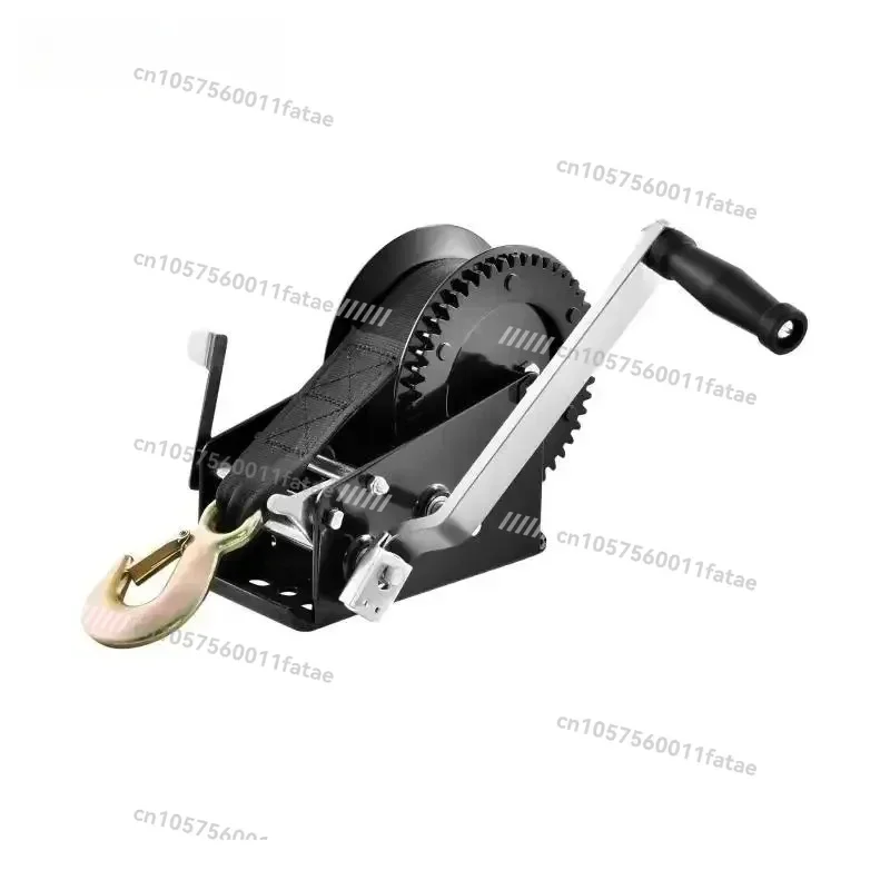 

Hand Winch Boat Trailer Winch Heavy Rope Crank Polyester Strap and Two-Way Ratchet Manual Operated Hand Crank Winch