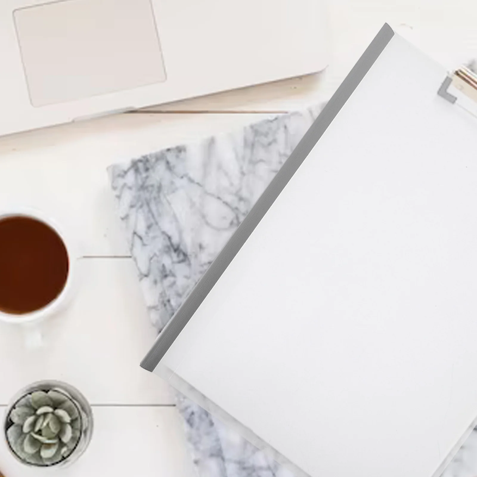 20pcs Clear A4 File Folders Plastic Draw Rod Files Organizers Transparent Report Covers Sliding Bars Document Storage Clamps For