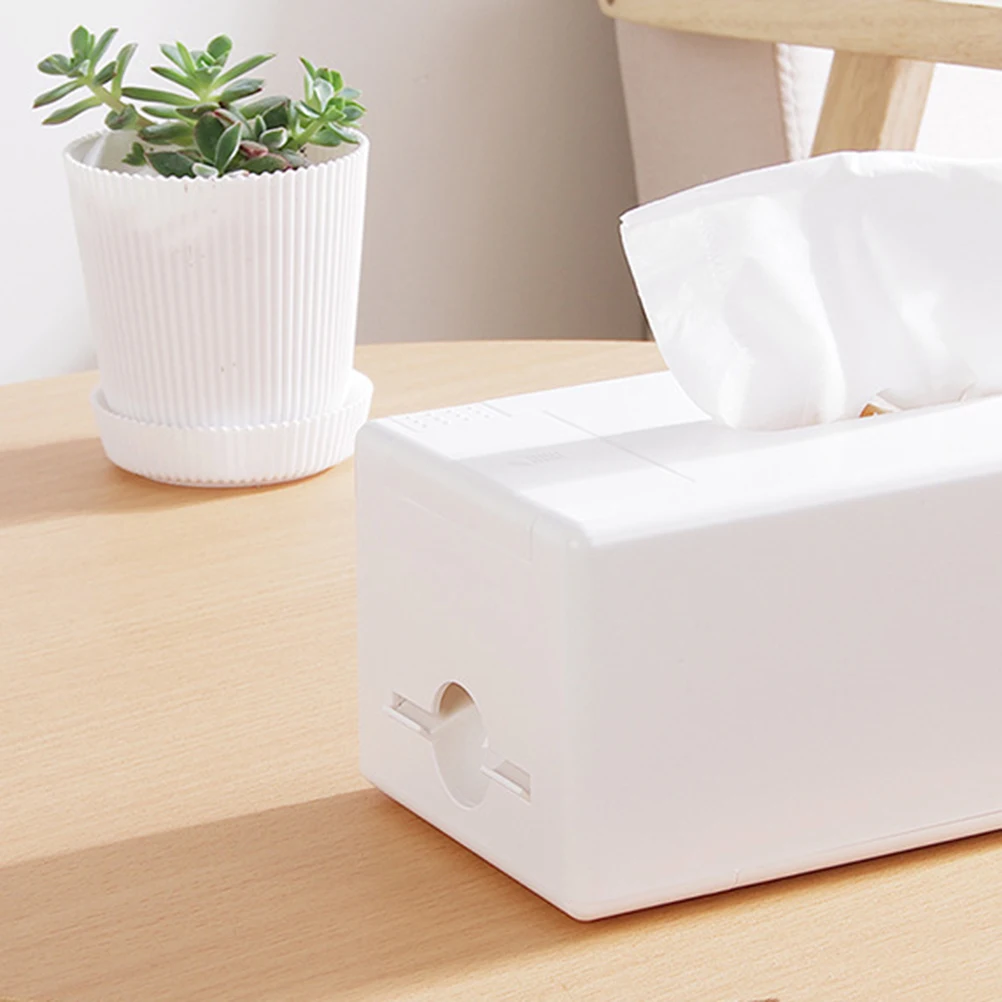 

Toothpick Dispenser With Tissue Box Multifunctional Anti-Slip Base Automatic Roll-Out Design Desktop Organizer For Living