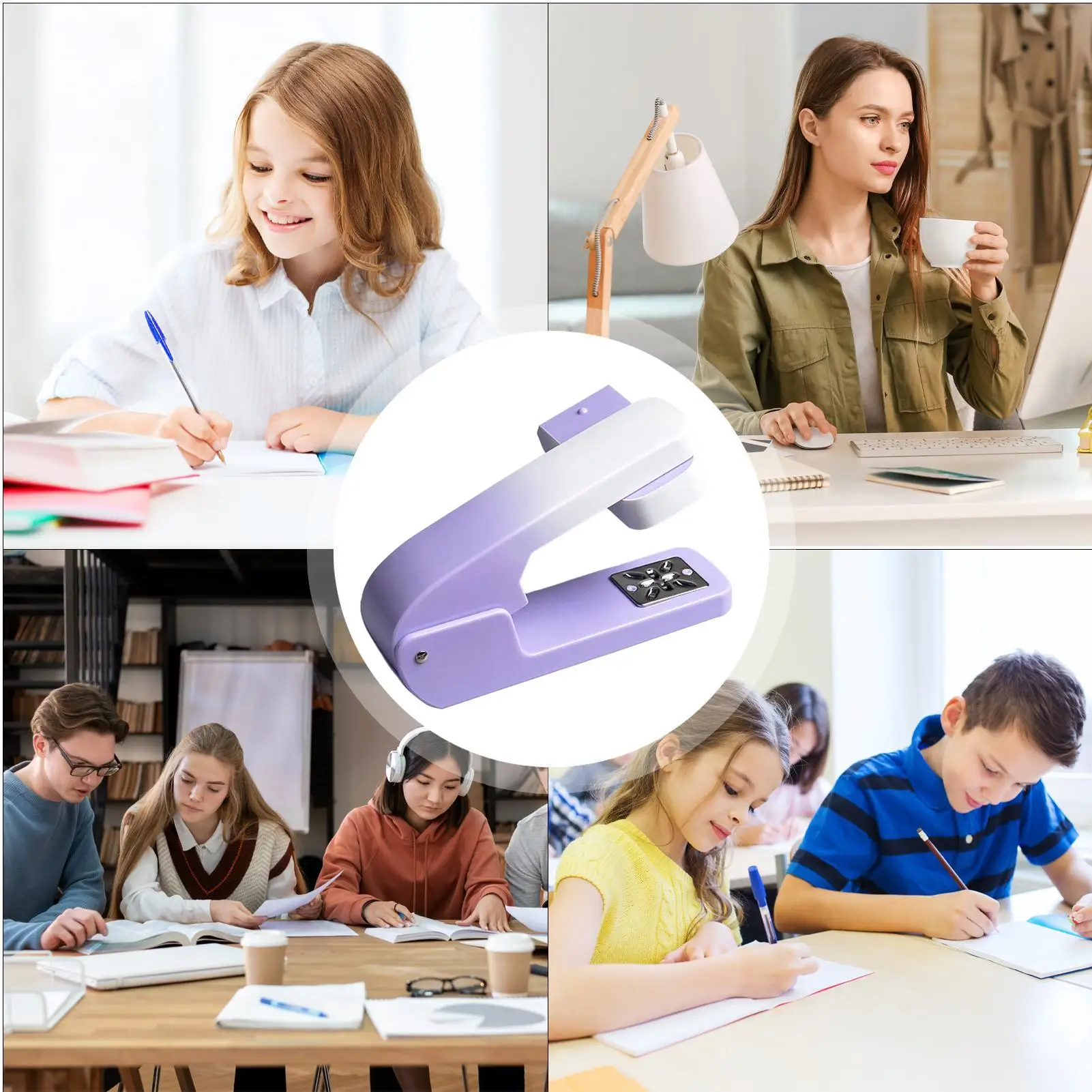 Nietmachines Voor Bureau 360 Graden Roterende Arm Nietmachine 20 Vel Capaciteit Multi-Angle Nietmachine Bureau Accessoires Voor kantoor