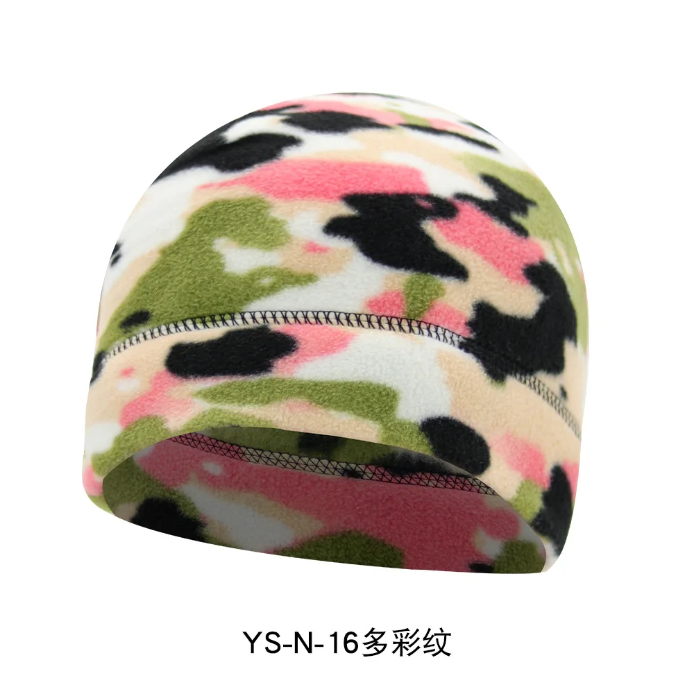 Winter Outdoor Sports Camo Fleece Hats For Women Men Warm Thermal Motocycle Bicycle Helmet Inner Cap Running Ski Beanie Skullie