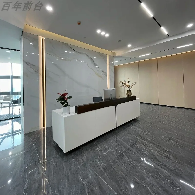 Company Front Desk Modern Simple Hotel Lobby Reception Desk B & B Sales Property Corner Bar checkout page