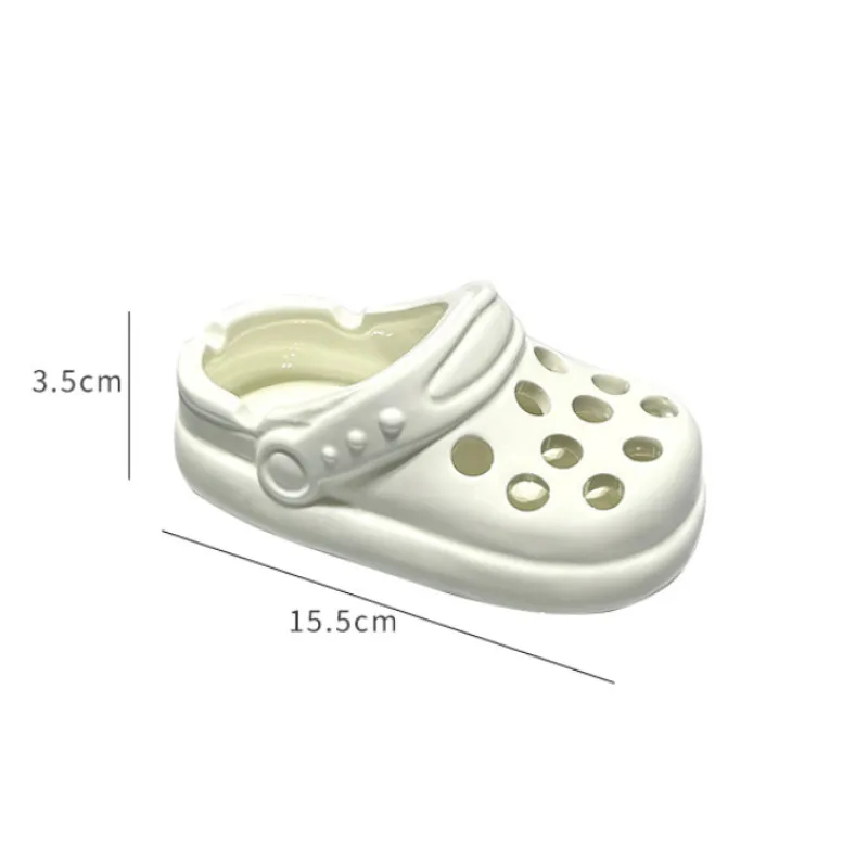 Creative Ceramic Ashtray Cute Hole Shoes Cigarette Case Office Home Living Room Decoration