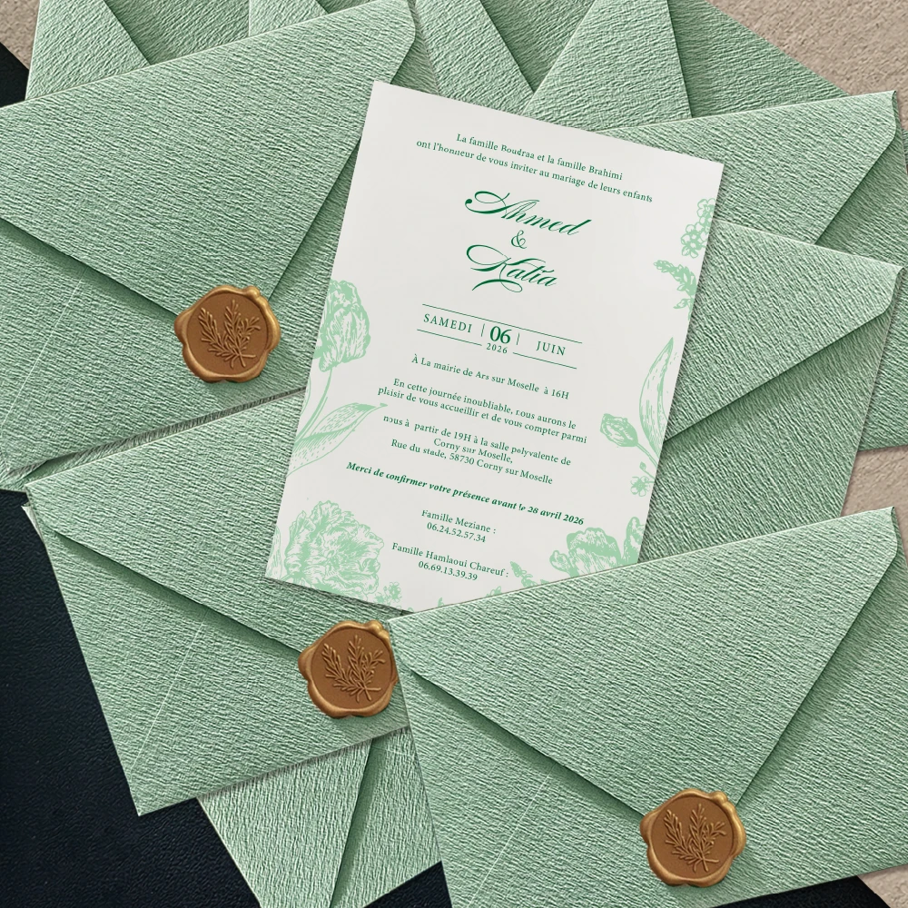 

Personalized Wedding Invitation Cards: Bride & Groom Exclusive, Custom Design, Editable, Includes Envelopes