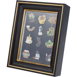 1pc Black Pin Display Shadow Box 6.7x2x8.7 Inch Pin Collection Display Shadow Box Enamel Pin Display Jewelry Pin Collectibles
