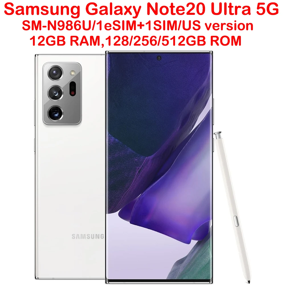 Samsung Galaxy Note 20 Ultra 5G Smart Android Phone SM-N986U 6.9-inch Samsung Smartphone NFC 4500mAh 108MP US Version Unlocked