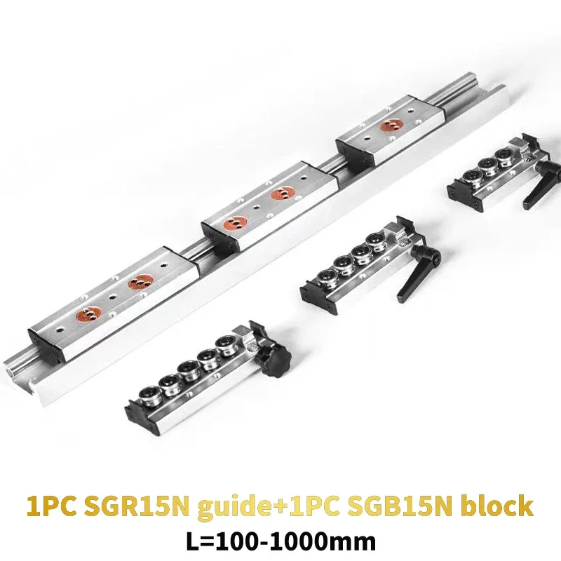 

1 шт., серебристая встроенная двухосевая линейная направляющая SGR15N, 38 мм, направляющая шириной 500, 700 мм, 600 мм, 800 мм, 1000 мм, деталь для деревообрабатывающего 3D-принтера с ЧПУ