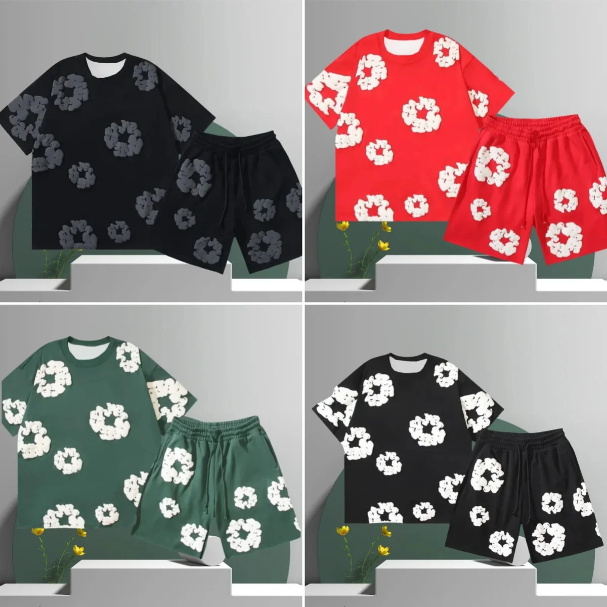 

2025 Summer Beach Pants Casual Harajuku Y2 American Kapok 3D Printed Flower Shorts Vacation Outdoors Kids Men Shorts Male Shorts
